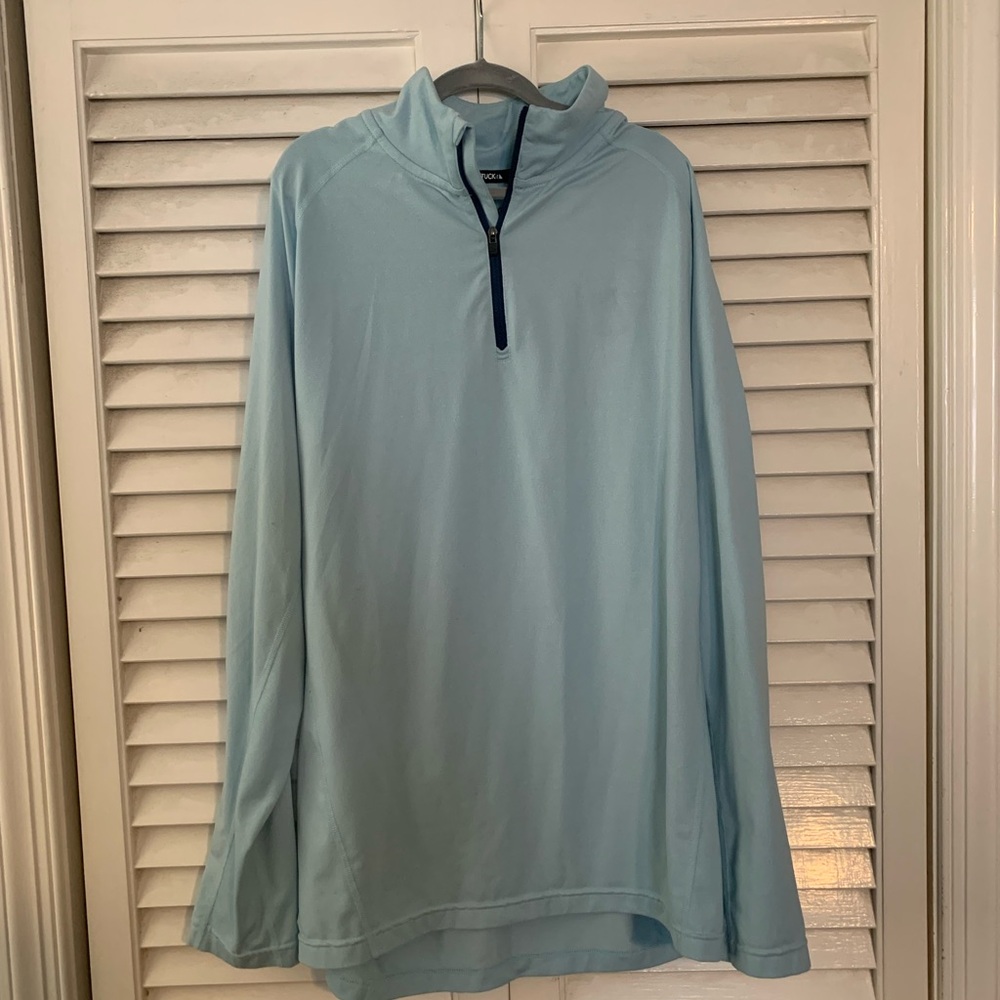 Untuckit Light Blue Performance Quarter-Zip Pullover